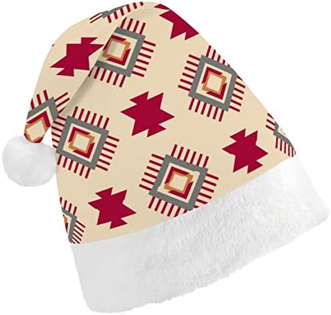 שבטי אינדיאני נבאחו דפוס חג המולד כובע סנטה כובע מצחיק חג המולד כובעי חג מסיבת כובעי עבור נשים / גברים