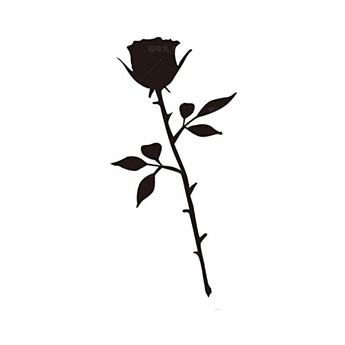 גיליונות 1 גיליונות שחור כהה פרח שחור אחורי גב נסיעה מדבקות קעקוע זרועות ורגליים אטומות למים מדבקות רומנטיות מציאותיות