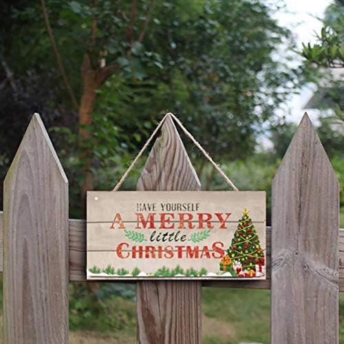 שלט דלת חורף שלטויארד 2 יחידות חג המולד שלט תליה חג מולד עץ שלט עץ לוח דקורטיבי לחג המולד