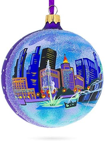 מזרקת בקינגהאם, שיקגו, אילינוי זכוכית כדור חג המולד קישוט 4 סנטימטרים