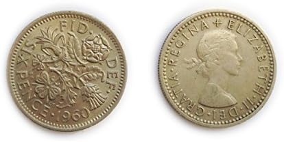 מטבעות לאספנים - הפצה בריטית 1960 שש פנס / שש פני 6p מטבע / בריטניה הגדולה