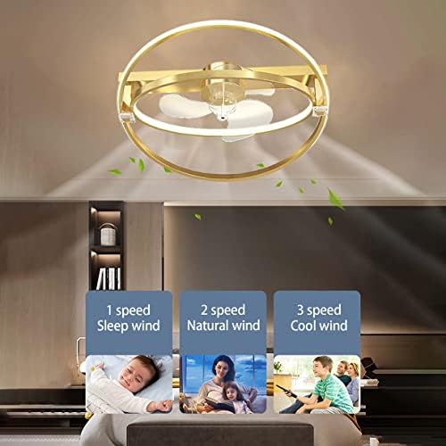 מאווררי תקרה של פיהון עם מנורות, מאוורר תקרה עם אורות LED לעומק 3 מהירויות תאורה תאורה תאורה עם שלט רחוק