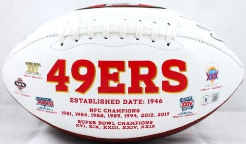 פרד וורנר/פטריק וויליס חתימה על סן פרנסיסקו 49ers לוגו כדורגל -בוהולו - כדורגל חתימה