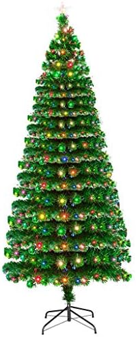 עץ חג המולד של סיבים אופטיים 7.5ft עץ 260 ענפים אורן חג המולד מלאכותי הרכבה קלה הרכבה מתכתית-A