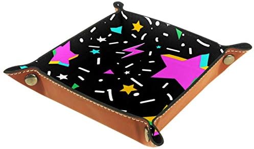 Lyetny מופשט כוכבים צבעוניים מארגן מגש מגש אחסון מיטה מיטה קאדי שולחן עבודה מגש החלפת ארנק מפתח קופסת מטבעות מגש מגש אחסון, 20.5x20.5
