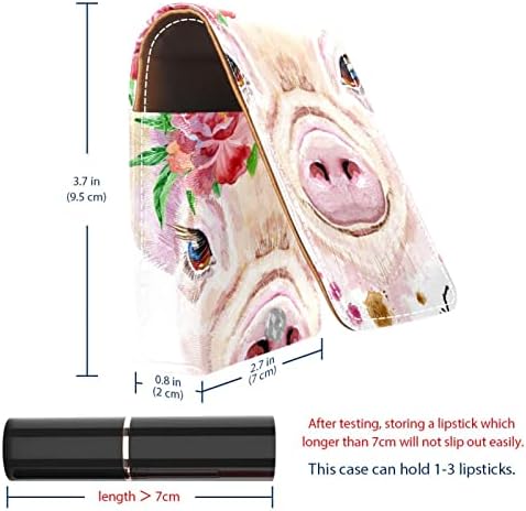 צבעי מים חזיר ורוד פרחוני מצחיק מיני קוסמטי שקיות שפתון צינורות עור שפתון מקרה מחזיק