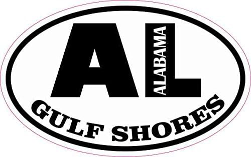 Stickertalk Oval Al Al Bullf Shores מדבקת ויניל אלבמה, 4 אינץ 'על 2.5 אינץ'