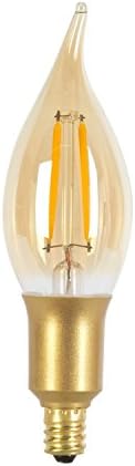 גלוב חשמלי 40 וואט שווה ערך לבן רך מנורת אדיסון בציר ניתן לעמעום נורת לד, בסיס דואר 12, 200 לומן 73191, 1 מארז, צהוב