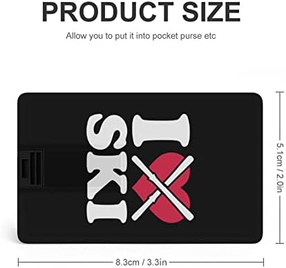 אני אוהב את סקי גולש כרטיס אשראי USB פלאש פלאש המותאם אישית למקל מקל כונן אחסון 32 גרם