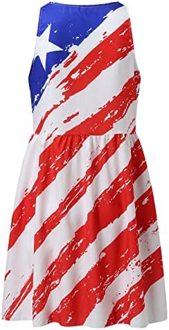 שמלת מיני ללא שרוולים לנשים דגל בריטי מודפס שמלות פרחוניות חוף אופנה 4 ביולי שמלות עליונות טוניקה