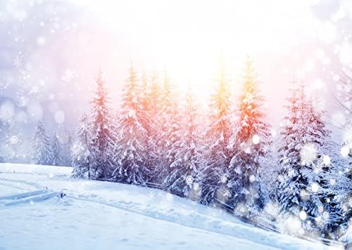 Corfoto 9X6FT בד צבעוני חורפי יער תפאורה רטרו רטרו שלג עצי אורן חורף רקע צילום נוף לילדים משפחת חג המולד של ראש השנה קישוטי מסיבה באנר