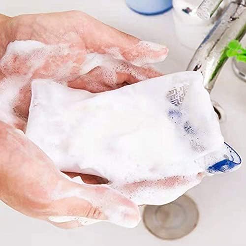 חבילה של 10 סבון שקיות, ניילון קילוף סבון שקיות, סבון נטו עבור סבון שאריות, סבון תיק, קצף, סבון ספוג, אורגני סבון תיק עם שרוך סבון תיק