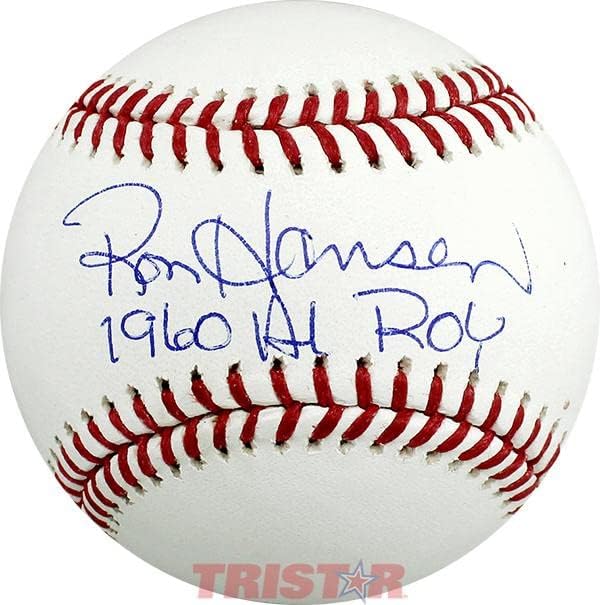 רון הנסן חיצה בייסבול רשמי של ליגת המייג'ור הרשמית כתוב ב -1960 אל רוי - כדורי חתימה