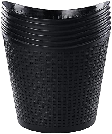 קלין 6-חבילה פלסטיק אחסון סל, כביסת אחסון סל, שחור