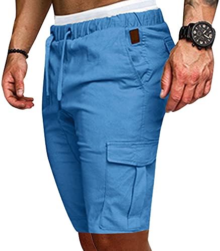 מכנסי מטען לגברים מכנסי מטען לגברים רגועים מתאימים למכנסיים קצרים של עבודות ריבוי כיסים חיצוניים ללא מכנסי חגורה לגברים