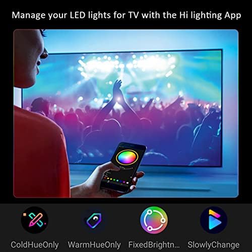 טלוויזיה תאורה אחורית עבור 65 אינץ טלוויזיה, סנכרון עם מוסיקה, טלוויזיה ומשחקים יכול טלוויזיה אורות שמשתנים עם טלוויזיה, חכם טלפון אפליקציה