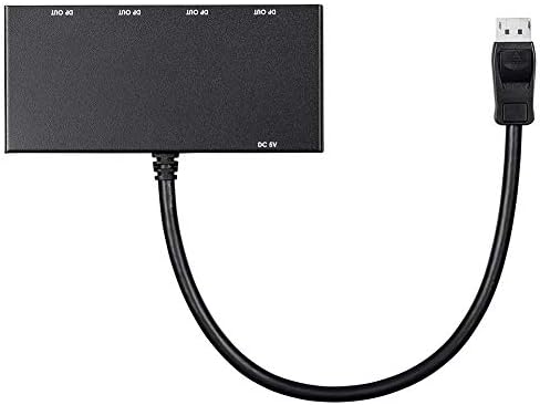 Monoprice 4-Port DisplayPort 1.2 ל- DisplayPort Multi-Stream Hub, DP ל- DP Black