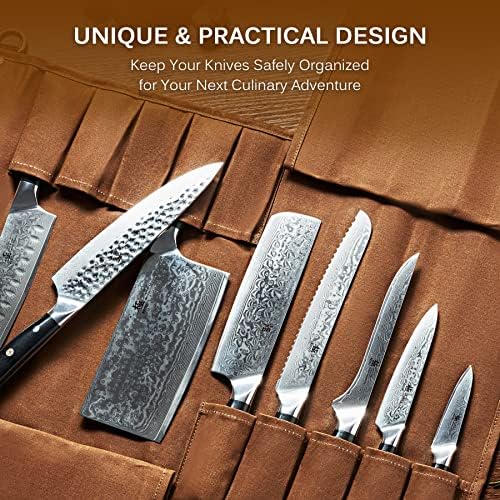 קיוקו דיימיו סדרת שף סכין + מקצועי שף סכין רול תיק חום