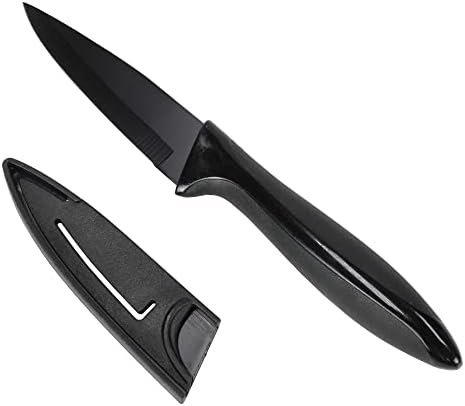 סכין שף פרימיום של Chef Craft עם נדן, להב 8 אינץ 'באורך 13.5 אינץ', שחור