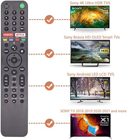 RMF-TX500U קולי מרחוק לטלוויזיה של Sony Bravia TV Remote, החלפת שלט רחוק של סוני לטלוויזיה חכמה Bravia XR 4/8K HDR מערך LED TV עם חכם