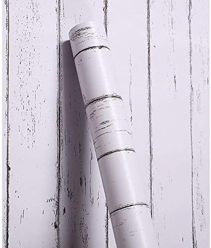 Lovingway Wood Loft Loft Style מדף אניה 17.7x177 אינץ 'קליפות ומקל ארונות אחסון מיטת קומותיים דקורטיבי PVC נייר כחול מרקם