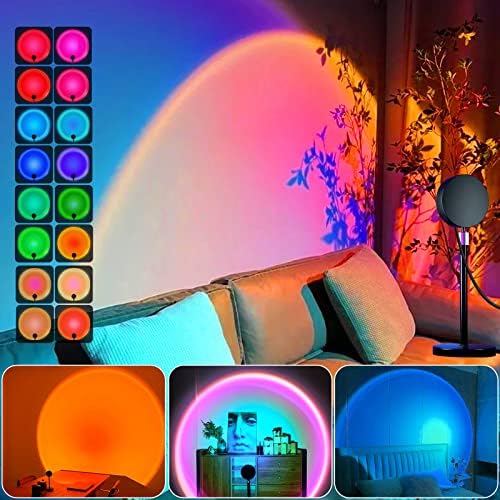 שמש מנורת הקרנה עבור אסתטי חדר שקיעת אור עם מרחוק 16 צבעים שינוי מנורת מגניב מצב רוח אווירה מנורת לילה אור לחדר שינה