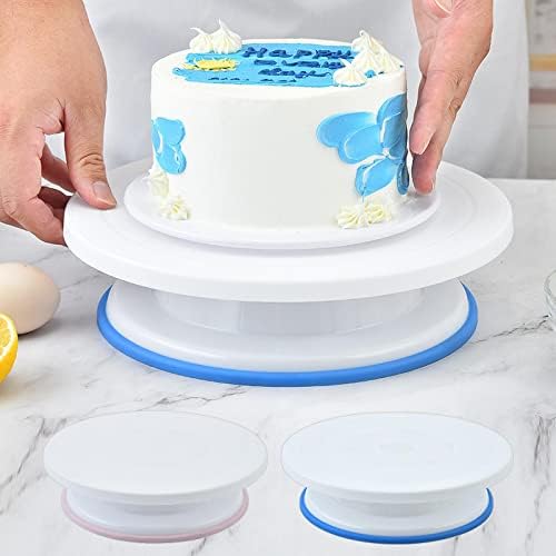 נה אפיית כלים עם פלסטיק עוגת פטיפון ללא הזזה קצה עוגת פטיפון רוטרי פרח הרכבה ביתי ורוד