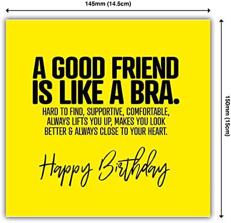 כרטיסי פאנק-חבר כרטיס יום הולדת נקבה - 'חבר טוב הוא כמו חזייה' - כרטיס יום הולדת לחבר הכי טוב-כרטיס יום הולדת לחבר נקבה-כרטיס יום הולדת