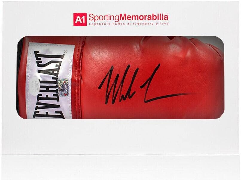מייק טייסון חתם כפפת אגרוף: אברלסט, אדום-חתימת קופסא מתנה-כפפות אגרוף חתומות