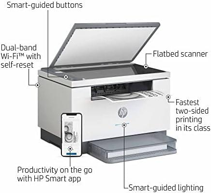 מדפסת רב-תכליתית לייזר מונוכרום אלחוטית הכל-ב-234 וולט, סריקת הדפסה העתק-30 עמודים לדקה, 600 על 600 דפי, 1.3 אינץ', 8.5 אינץ 'על 14 אינץ',