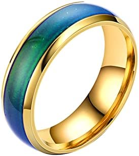 2023 טמפרטורת אור טבעת אופנתית זיגוג רגיש מחליף שבע טבעות צבעוניות טבעות לנשים