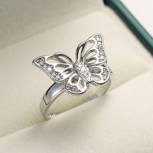 נשים יצירתיות צמיד זירקון בעלי חיים פרפר פרפר טבעת טבעת נישואין טבעת אופנה טבעת אירוסין מנסים לטבעות