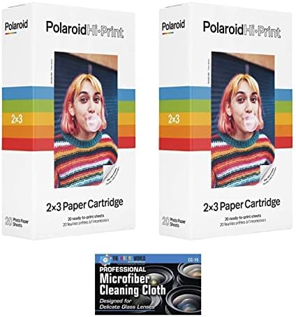 עולם ההדמיה פולארויד היי-פרינט-בלוטות ' מחובר 2 על 3 מדפסת תמונות לטלפון כיס עם ארבע פולארויד היי * הדפס 2 על 3 מחסניות נייר, מארז/נרתיק