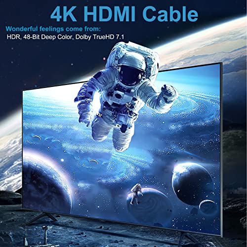 כבל HDMI של Xiayryky 3 ft 2-חבילה, צמה 4K HDMI חוט עם Ethernet & Arc, מהירות גבוהה HDMI 2.0 תמיכה בכבלים HDCP 2.2, HDR, 3D, ARC ו- CL3
