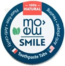 Môme Care חיוך חיוך חיוך זעיר פח - 10 טבליות משחת שיניים בפח נסיעות אלומיניום - טבעי - ידידותי נסיעה