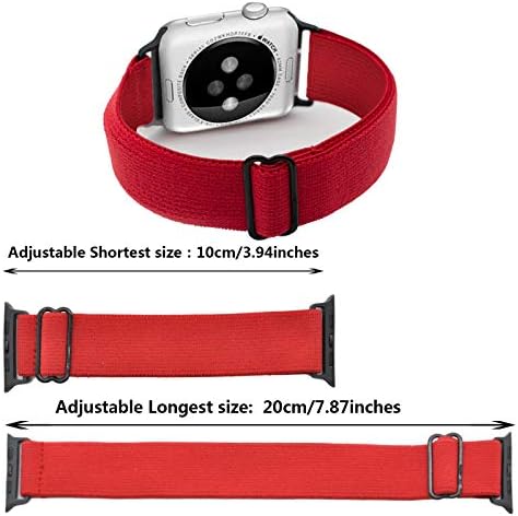 רצועות שעון אלסטיות מתכווננות Chinber תואמות את Apple Watch 38 ממ/40 ממ 42 ממ/44 ממ, להחלפת סרטי שורש לולאה לסדרת IWatch 6/5/4/3/2/1 SE