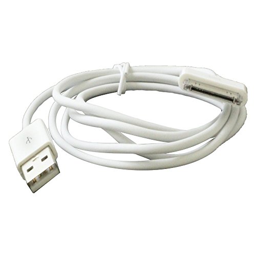 Evermaket 3 רגליים החלפת מטען USB לבן כבל סנכרון נתונים עבור Apple iPhone 4, 4S, 3G, 3GS, 2G, iPad 1/2/3 iPod Touch, iPod Nano